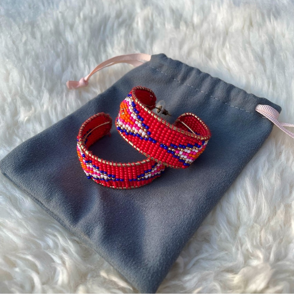 Bohemian Beaded Hoop Earrings